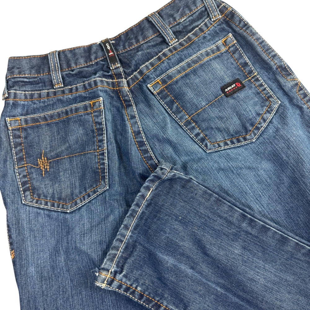 Ariat M4 Low Rise Boot Cut FR Work Pant Mens 29x32 Blue Flame Resistant Denim